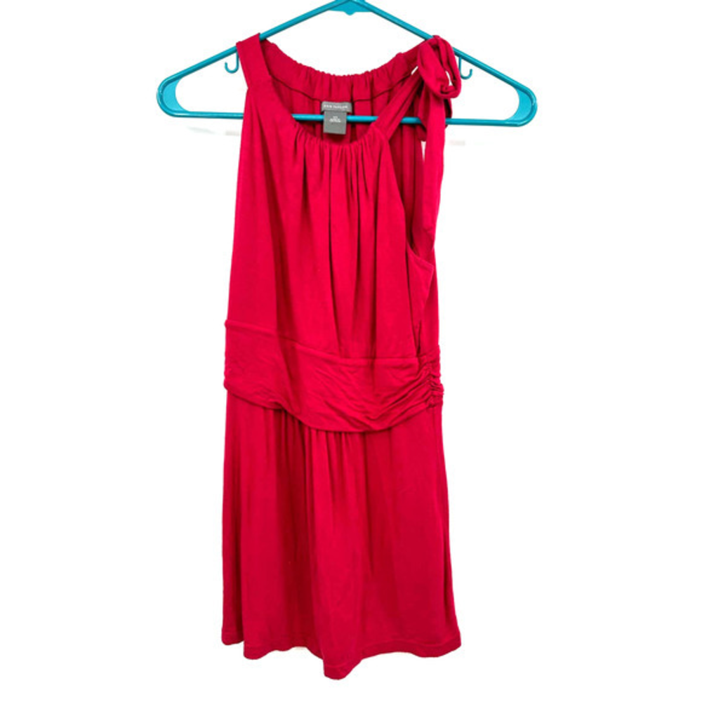 Ann Taylor size XS deep pink sleeveless blouse tank top adjustable straps